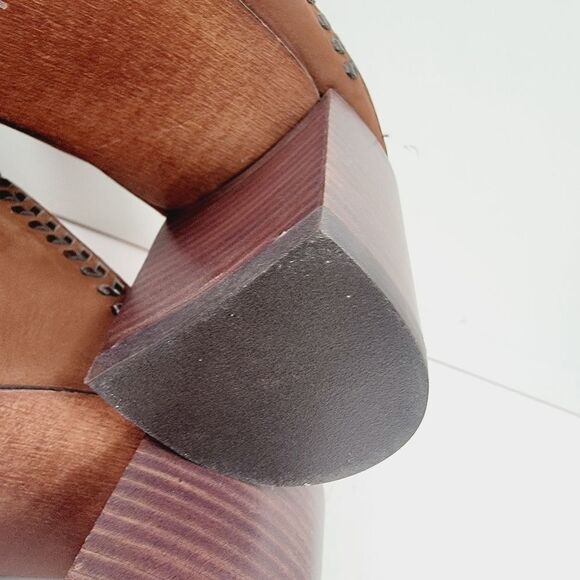 Lucky Brand Dynah Bow Block Heel Chocolate Brown Dress Sandals Size 7 - Picture 8 of 9